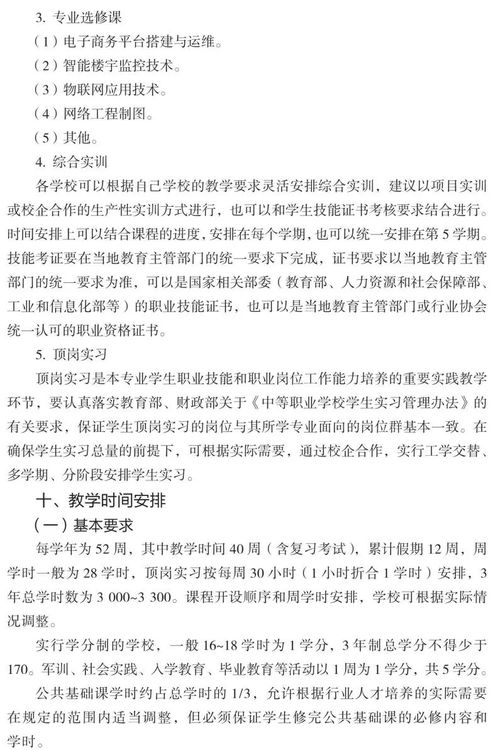 中等职业学校计算机网络技术专业教学标准（试行）